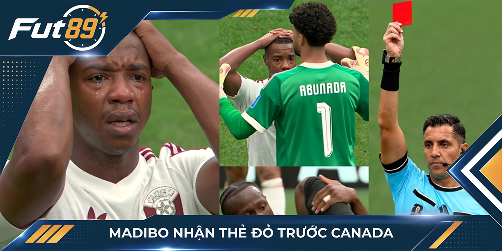 Madibo nhận thẻ đỏ trước Canada