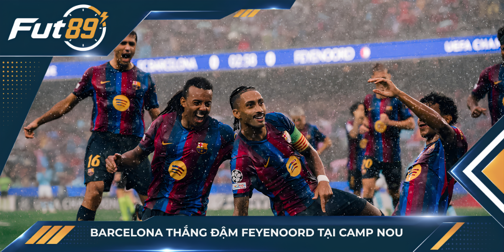 Barcelona thắng đậm Feyenoord tại Camp Nou