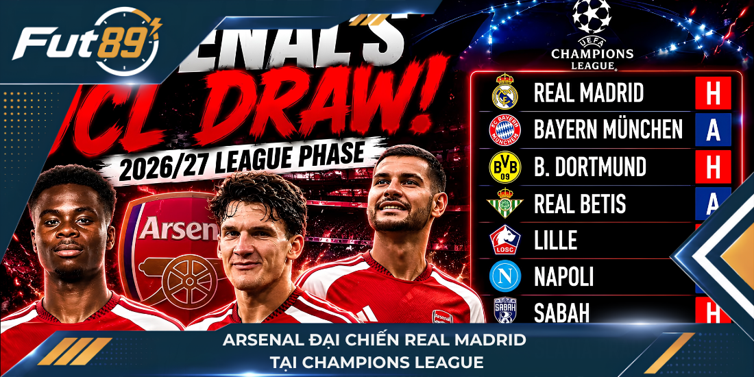 Arsenal đại chiến Real Madrid tại Champions League