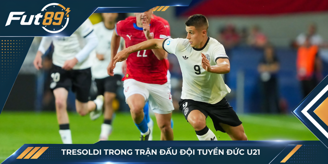 Tresoldi trong trận đấu của đội tuyển Đức U21