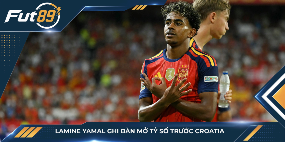 Lamine Yamal ghi bàn mở tỷ số trước Croatia