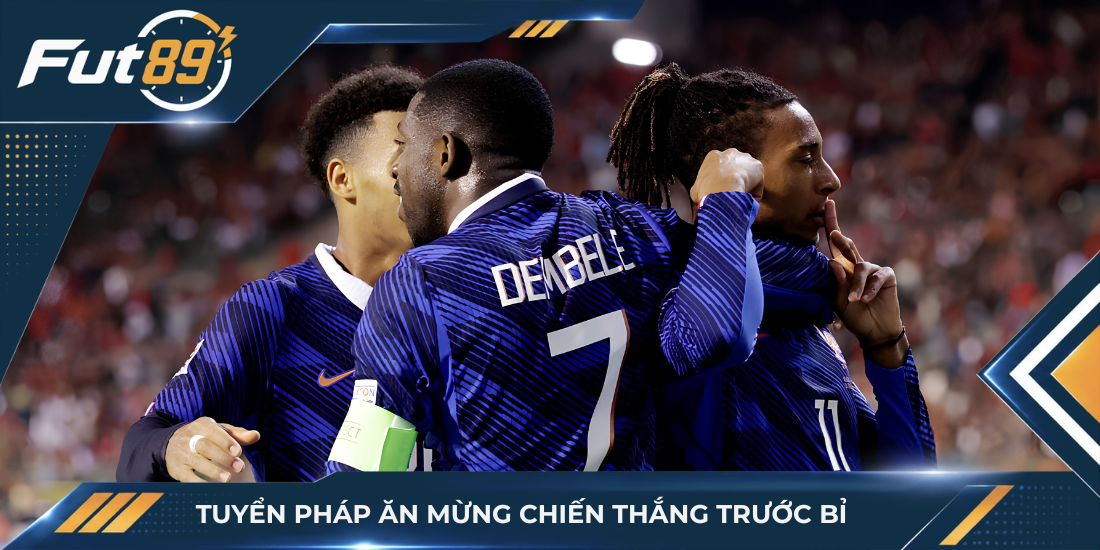 Tuyển Pháp ăn mừng chiến thắng trước Bỉ