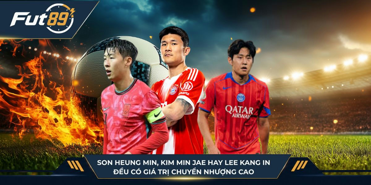 Son Heung Min, Kim Min Jae hay Lee Kang In đều có giá trị chuyển nhượng cao