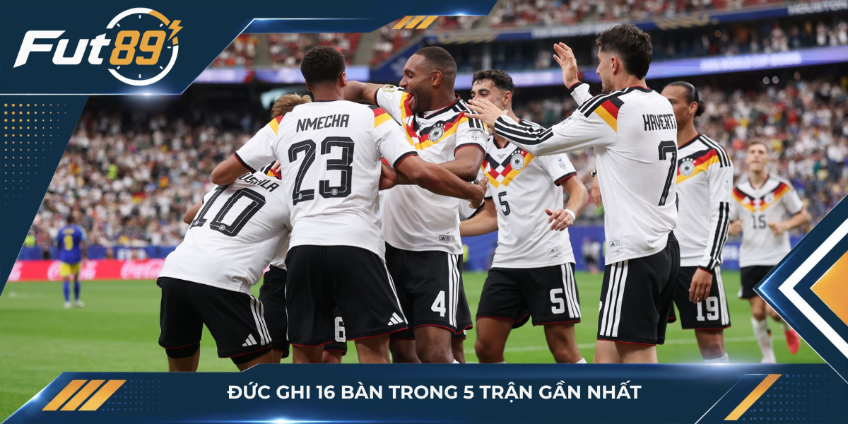 Đức ghi 16 bàn trong 5 trận gần nhất