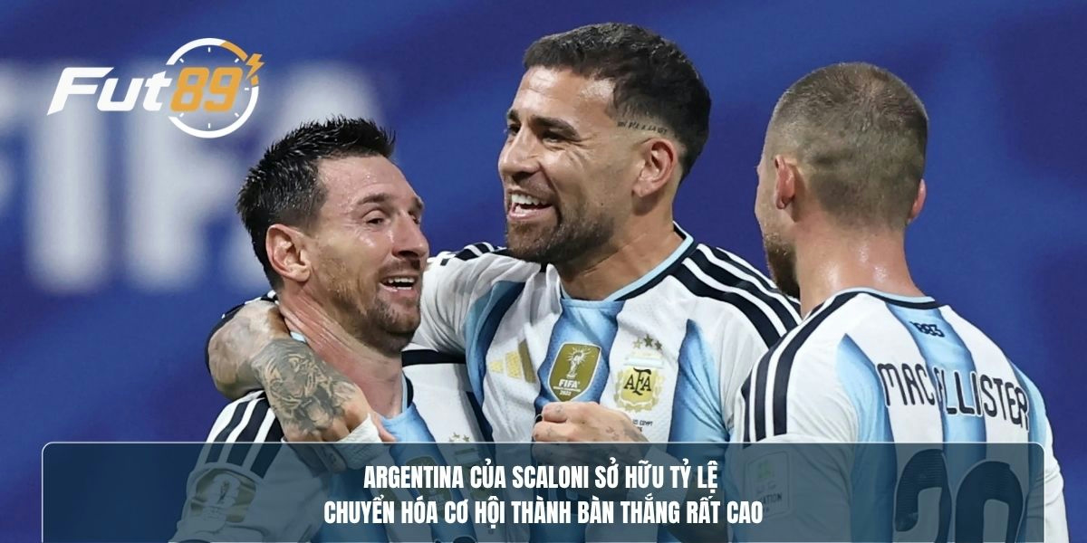 Argentina của Scaloni sở hữu tỷ lệ chuyển hóa cơ hội thành bàn thắng rất cao
