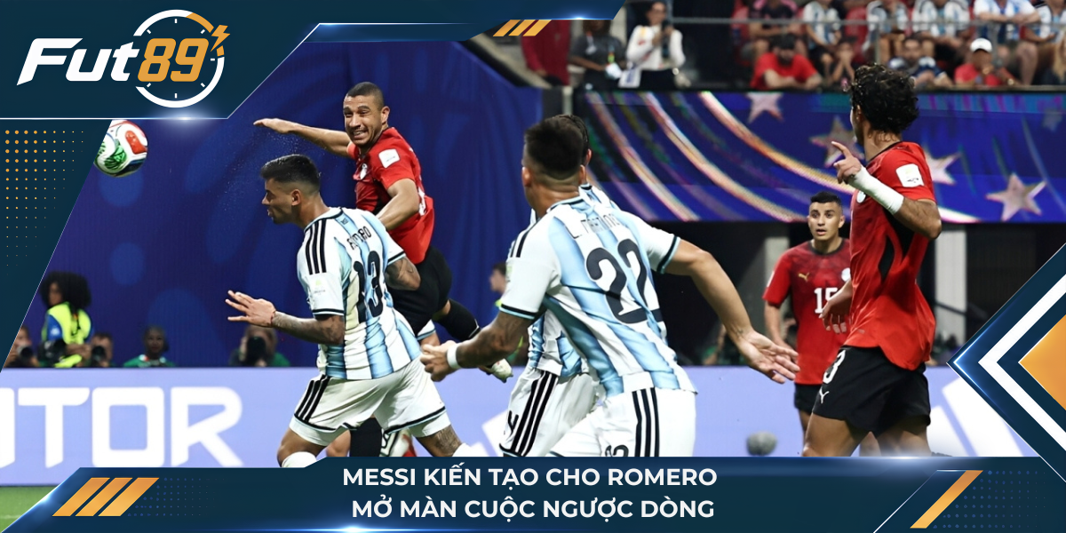 Messi kiến tạo cho Romero mở màn cuộc ngược dòng