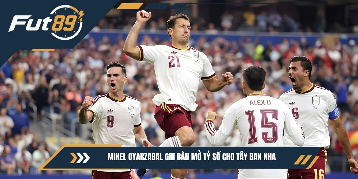 Mikel Oyarzabal ghi bàn mở tỷ số cho Tây Ban Nha