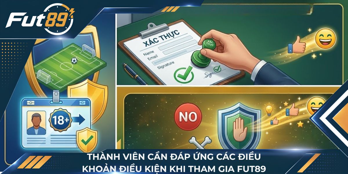 Thành viên cần đáp ứng các điều khoản điều kiện khi tham gia Fut89