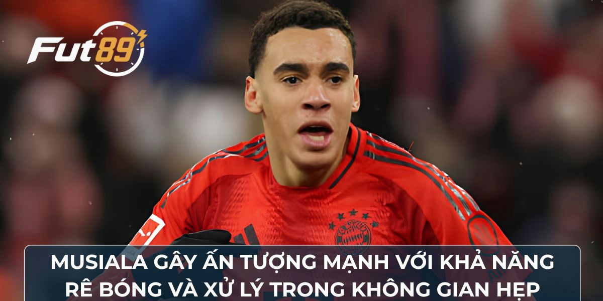 Musiala gây ấn tượng mạnh với khả năng rê bóng và xử lý trong không gian hẹp