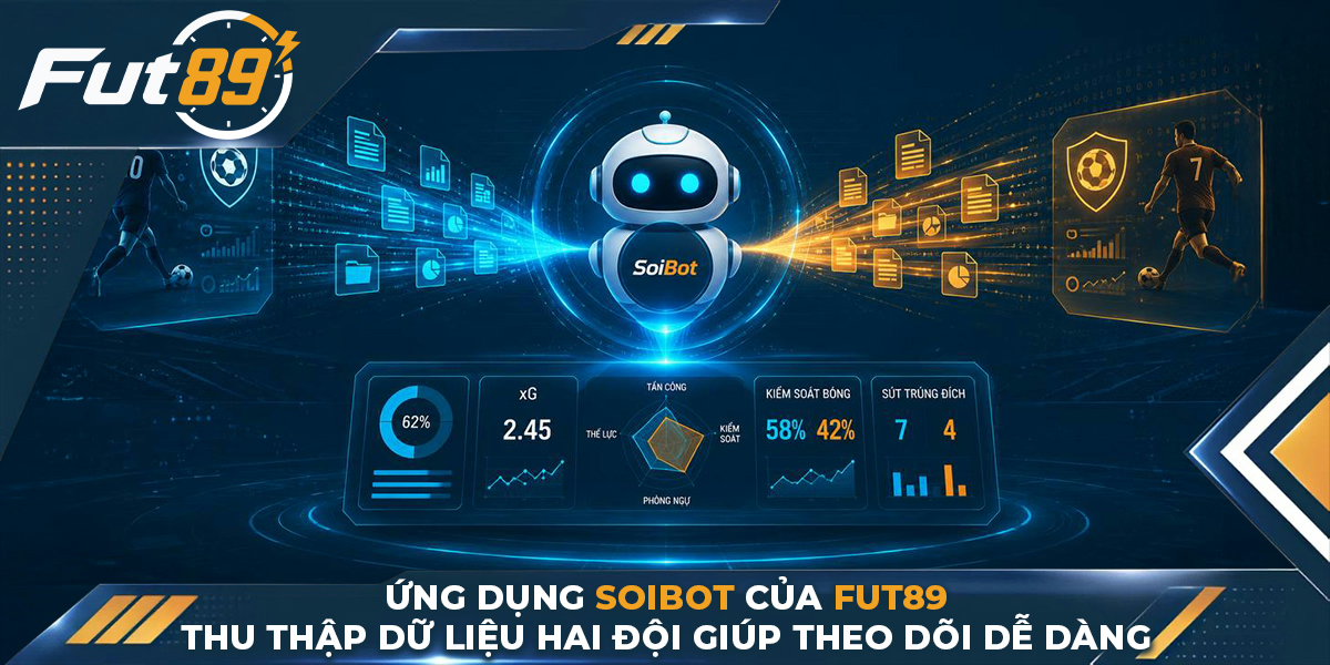 Ứng dụng SoiBot của Fut89 thu thập dữ liệu hai đội giúp theo dõi dễ dàng