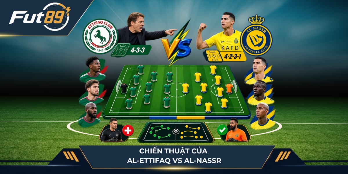 Sa bàn chiến thuật của Al-Ettifaq vs Al-Nassr