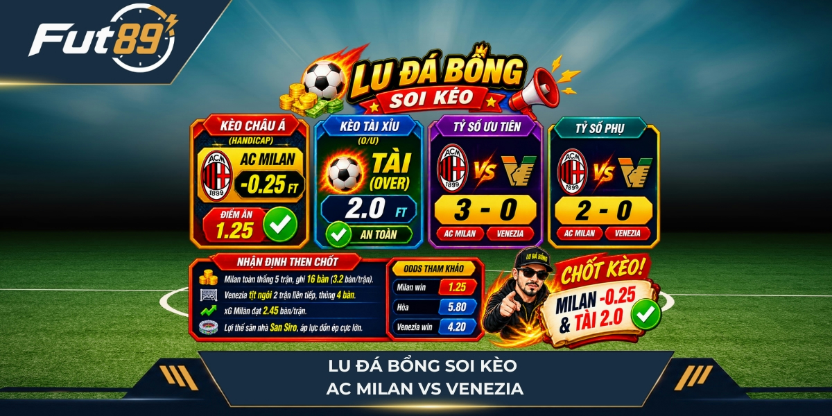 Lu Đá Bổng soi kèo AC Milan vs Venezia