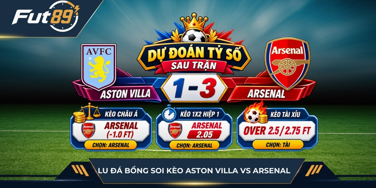 Lu Đá Bổng soi kèo Aston Villa vs Arsenal