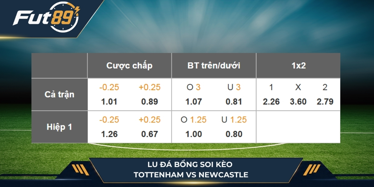 Lu Đá Bổng soi kèo Tottenham vs Newcastle