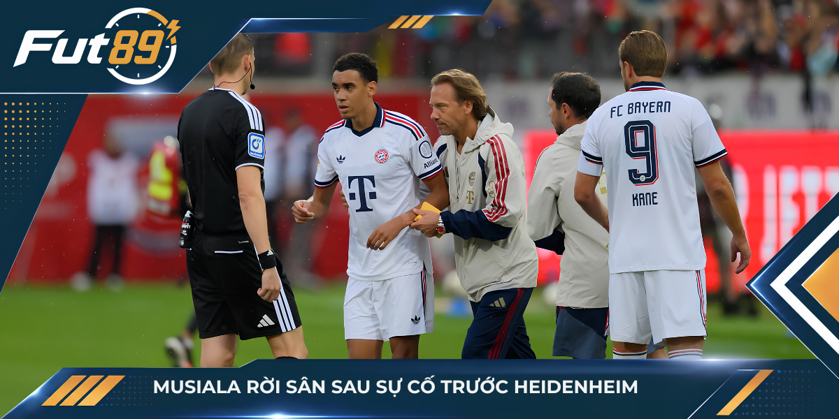 Musiala rời sân sau sự cố trước Heidenheim