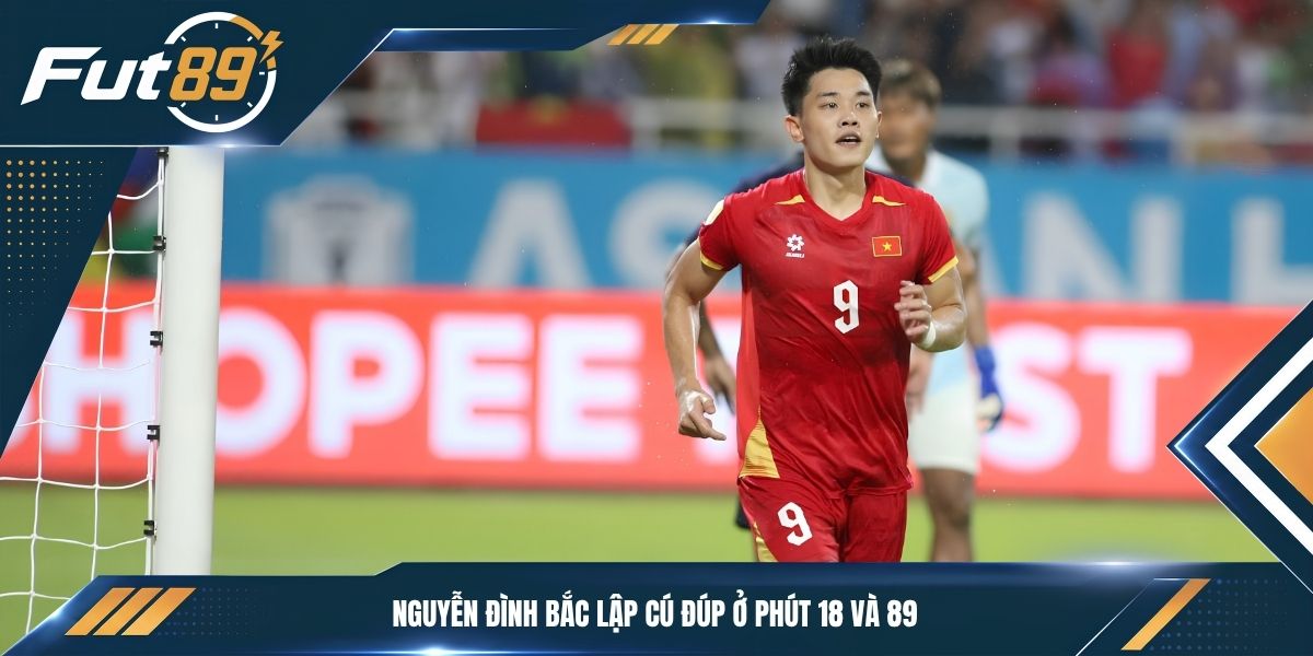 Nguyễn Đình Bắc lập cú đúp ở phút 18 và 89