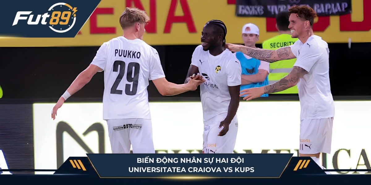 Nhân sự hai đội Universitatea Craiova vs KuPS