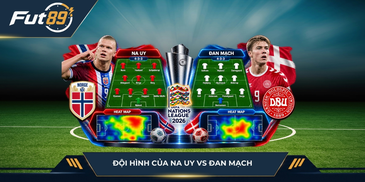 Đội hình của Na Uy vs Đan Mạch