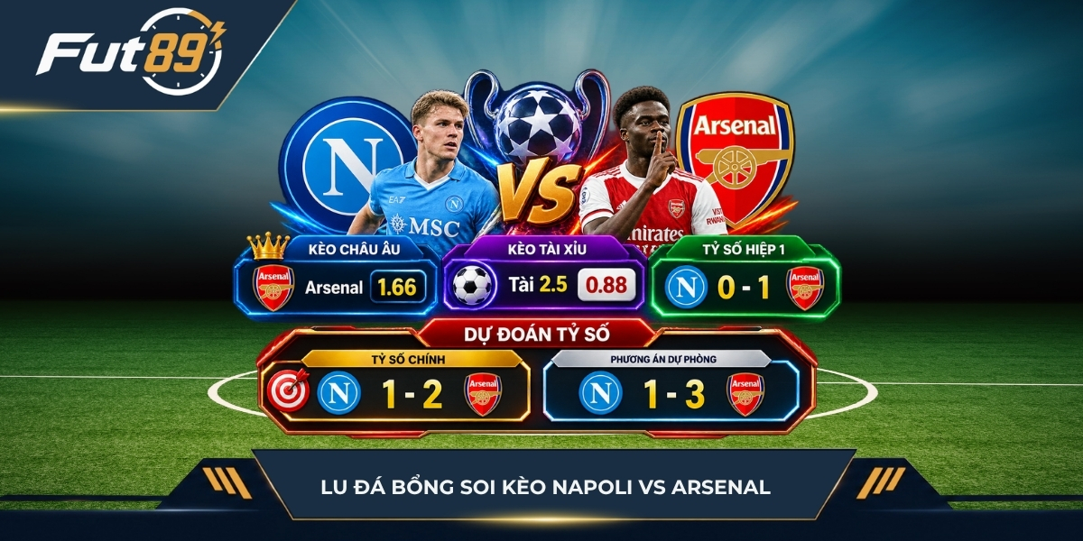 Lu Đá Bổng soi kèo hai đội Napoli vs Arsenal