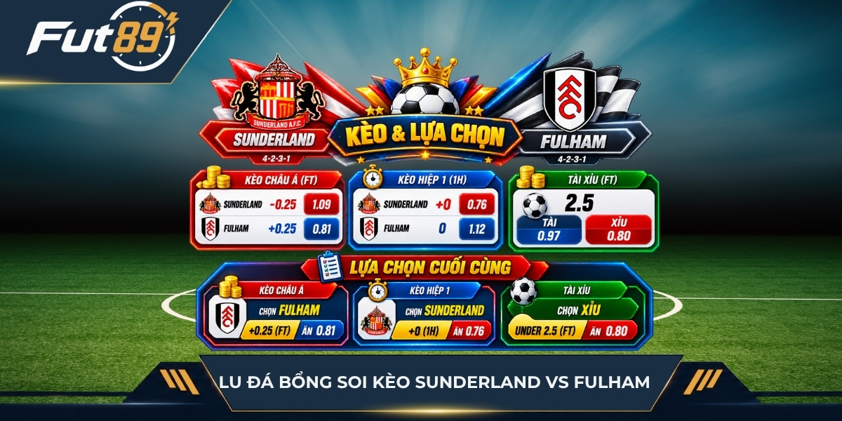 Lu Đá Bổng soi kèo Sunderland vs Fulham