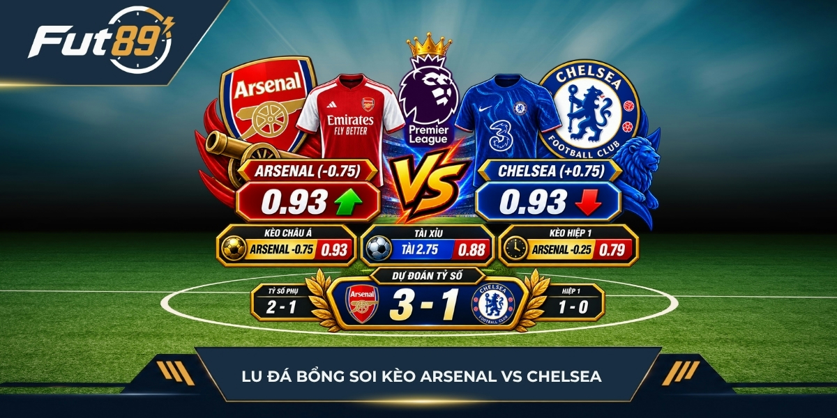 Lu Đá Bổng soi kèo trận Arsenal vs Chelsea