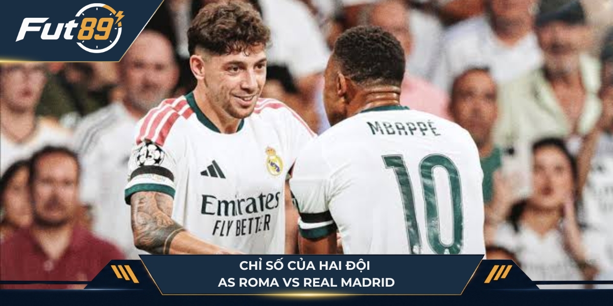 Chỉ số của Roma vs Real Madrid
