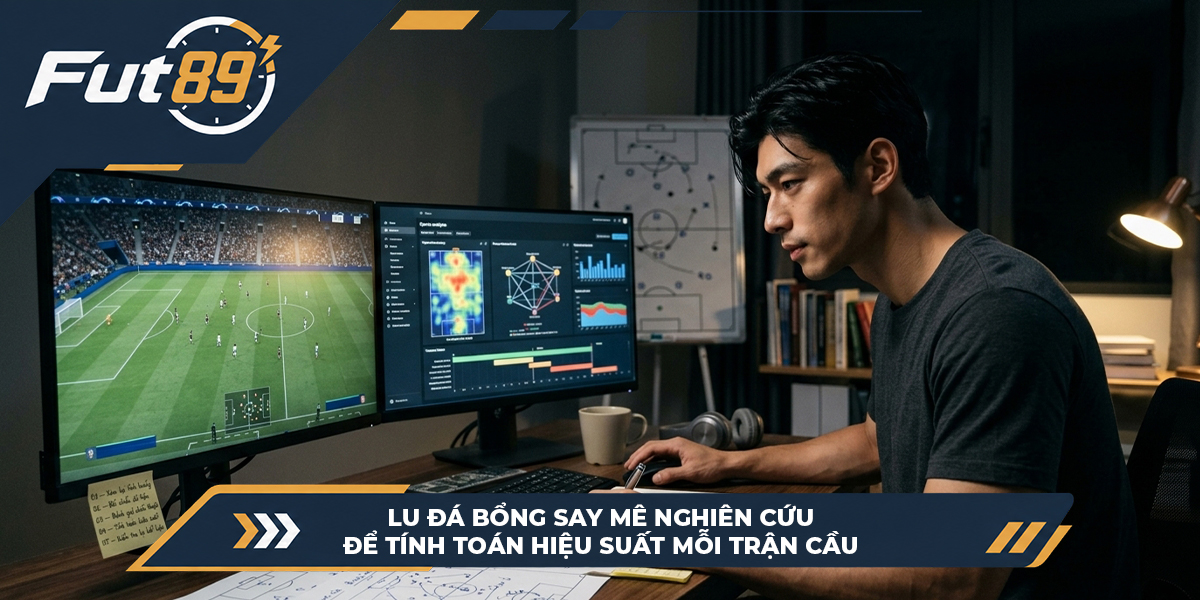 2 Lu Đá Bổng say mê nghiên cứu để tính toán hiệu suất mỗi trận cầu