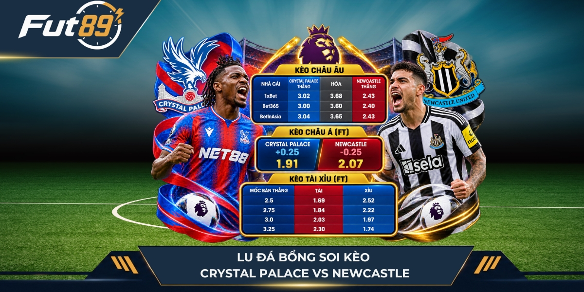 Lu Đá Bổng soi kèo Crystal Palace vs Newcastle