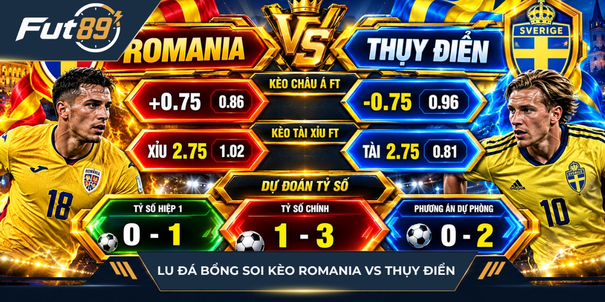 Lu Đá Bổng soi kèo Romania vs Thụy Điển