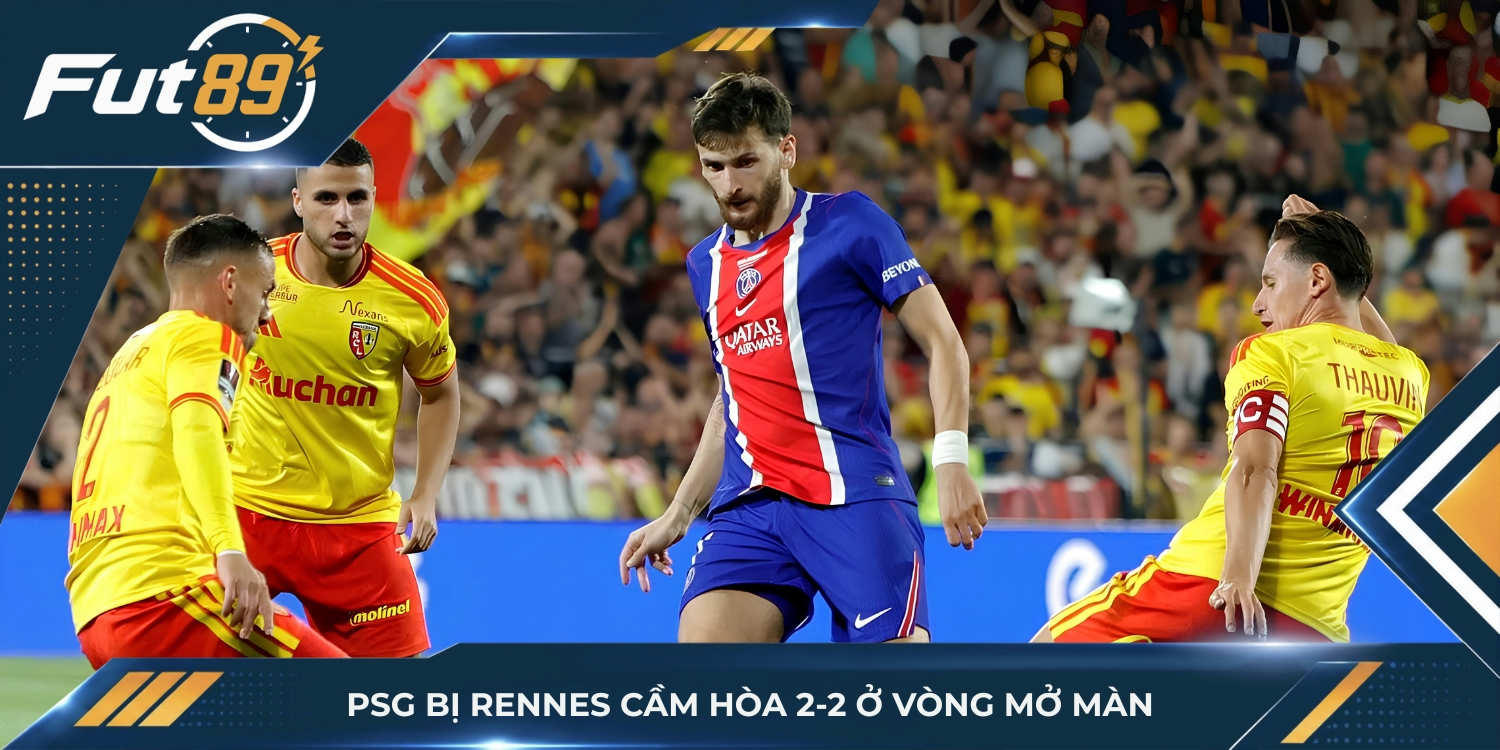 PSG bị Rennes cầm hòa 2-2 ở vòng mở màn