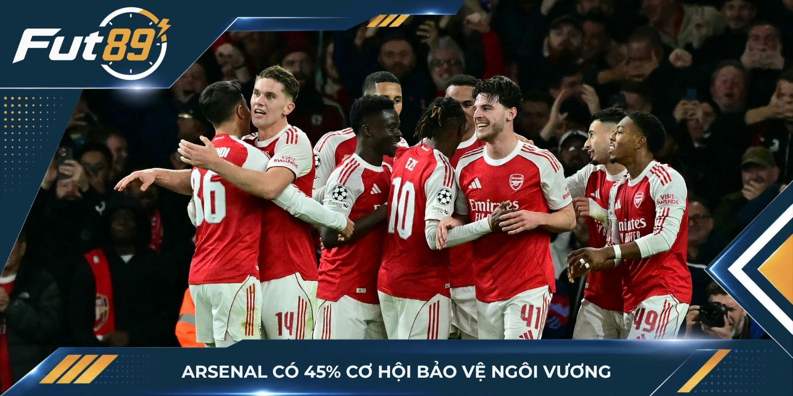 Arsenal có 45% cơ hội bảo vệ ngôi vương