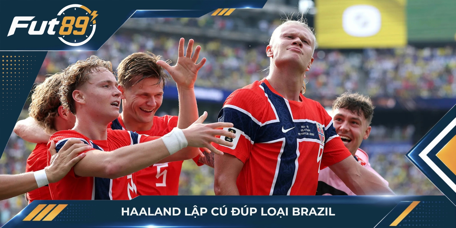 Haaland lập cú đúp loại Brazil
