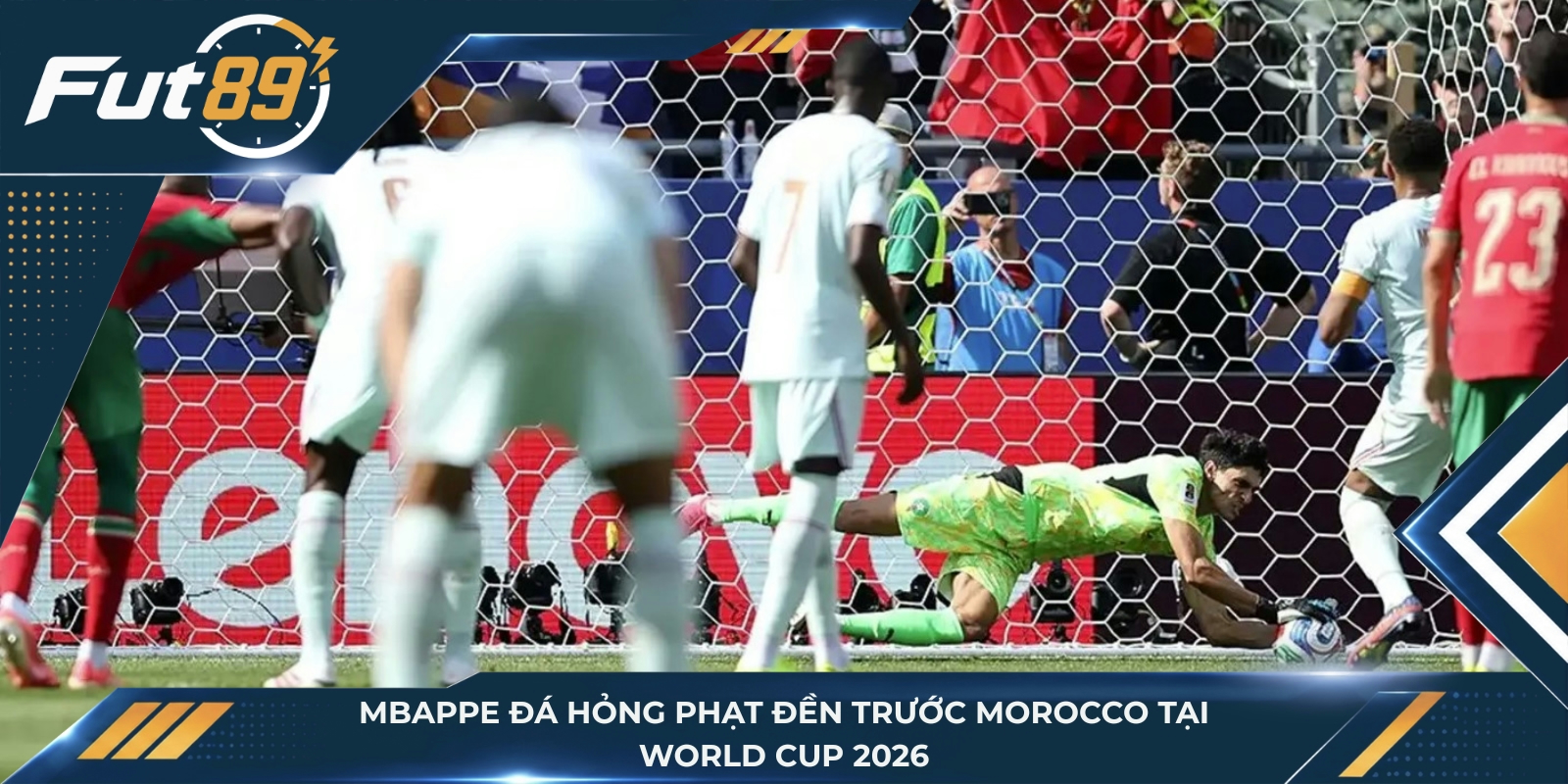 Mbappe đá hỏng phạt đền trước Morocco tại World Cup 2026