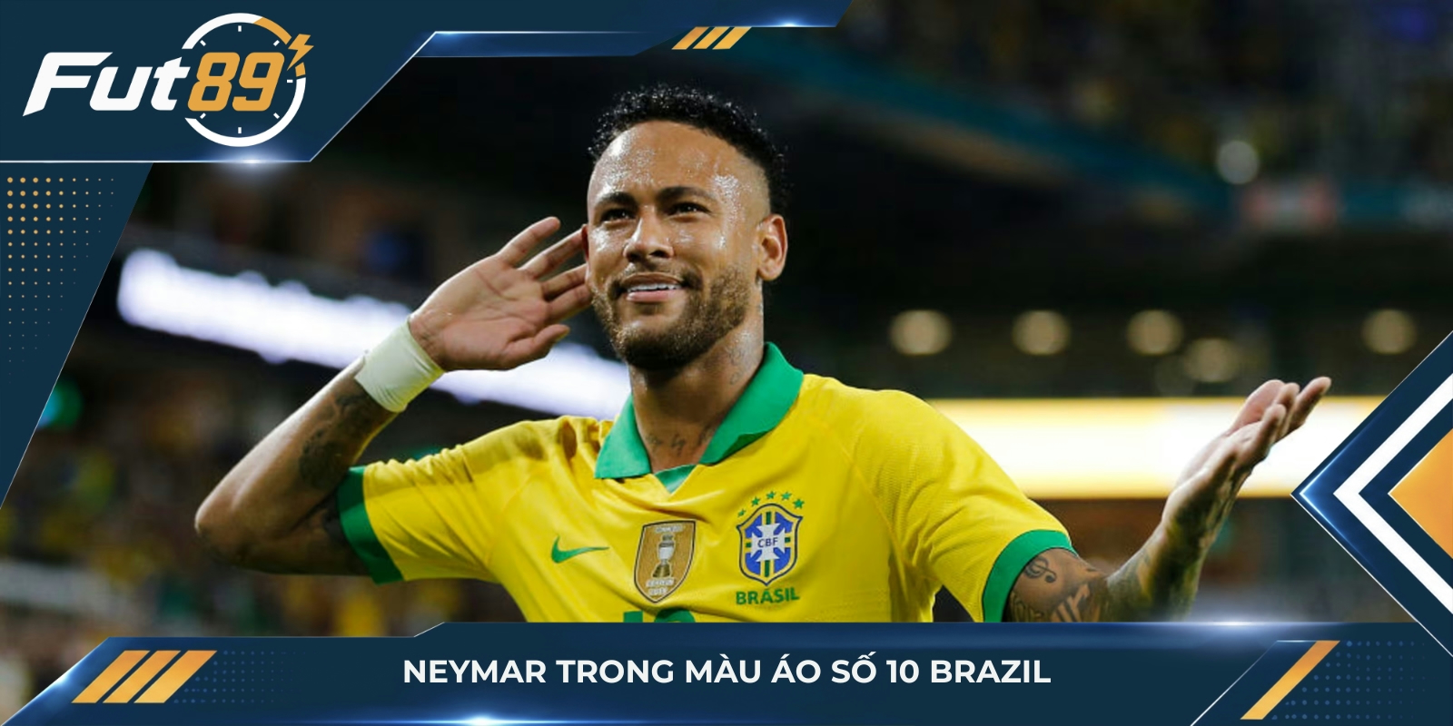 Neymar trong màu áo số 10 Brazil