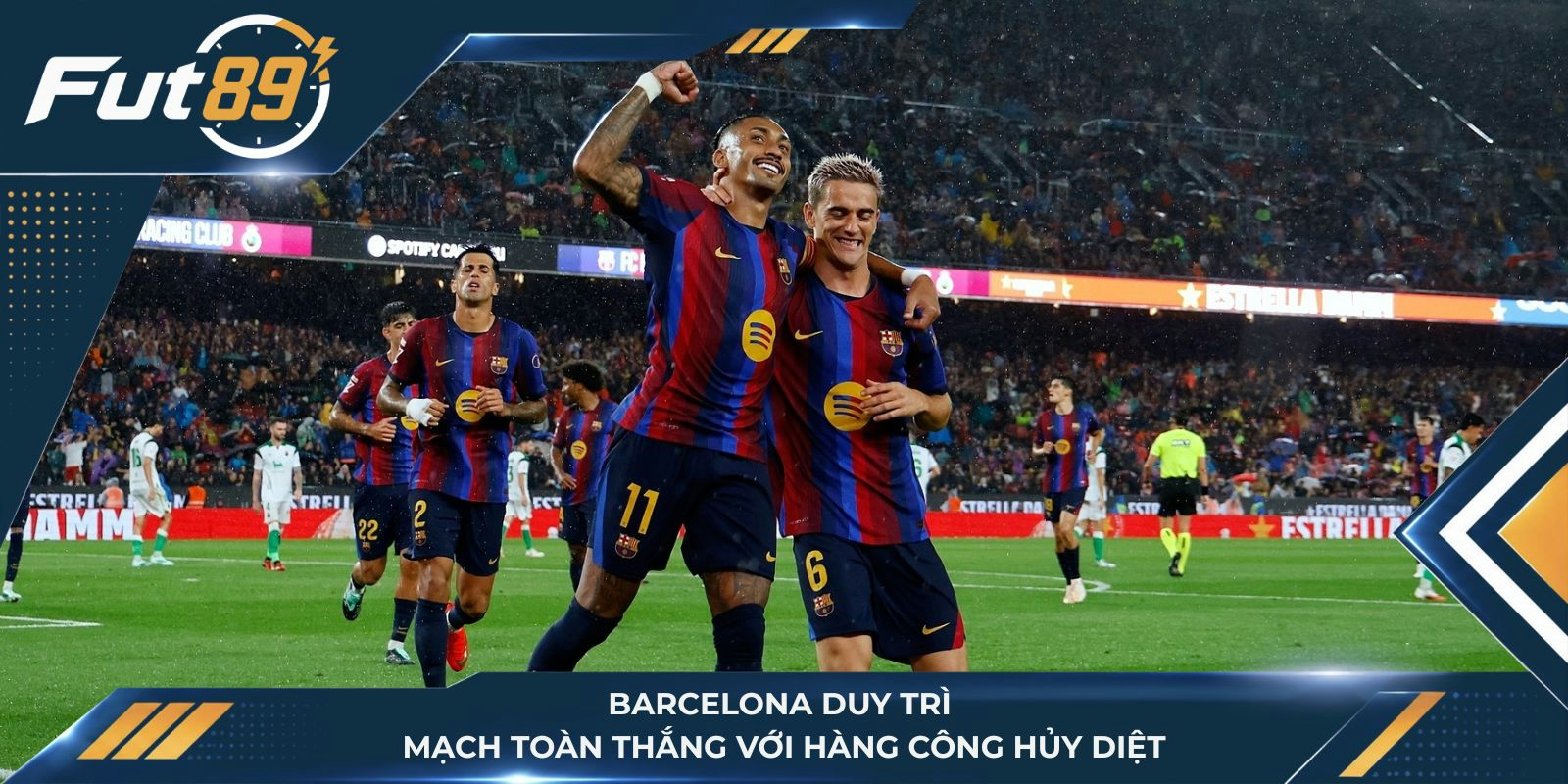 Barcelona duy trì mạch toàn thắng với hàng công hủy diệt