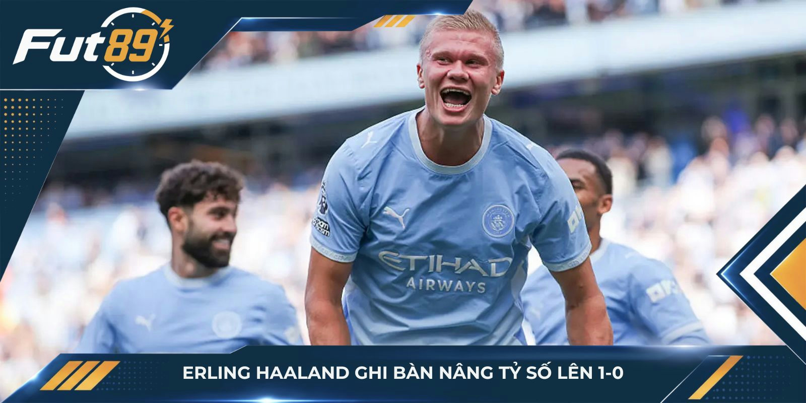 Erling Haaland ghi bàn nâng tỷ số lên 1-0