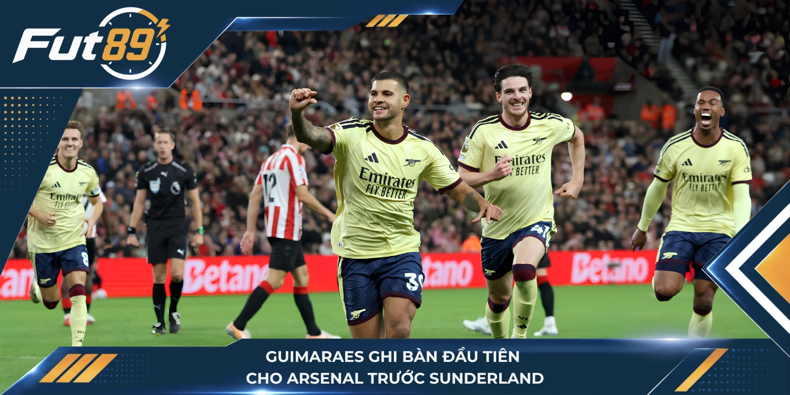 Guimaraes ghi bàn đầu tiên cho Arsenal trước Sunderland