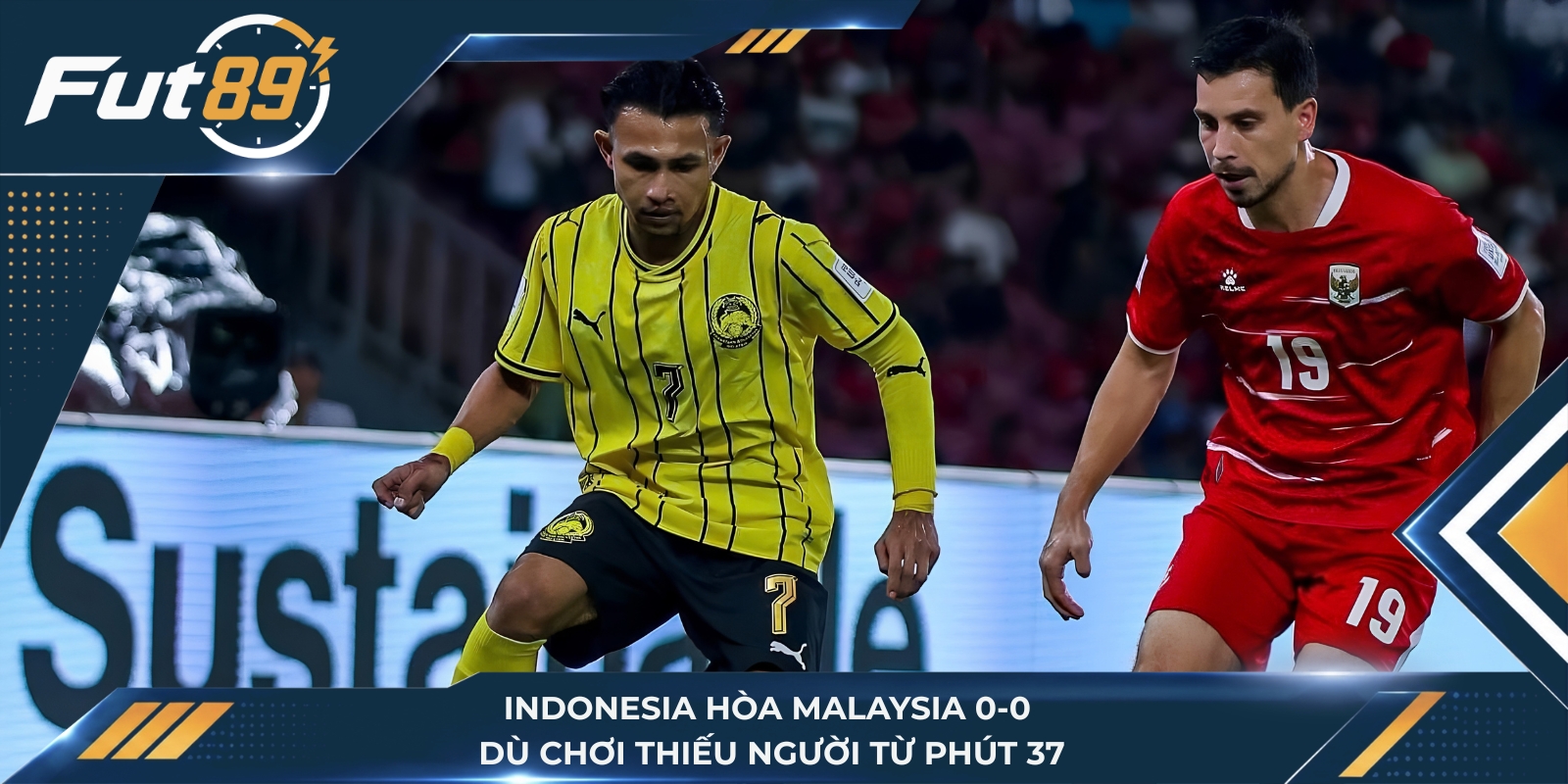 Indonesia hòa Malaysia 0-0 dù chơi thiếu người từ phút 37