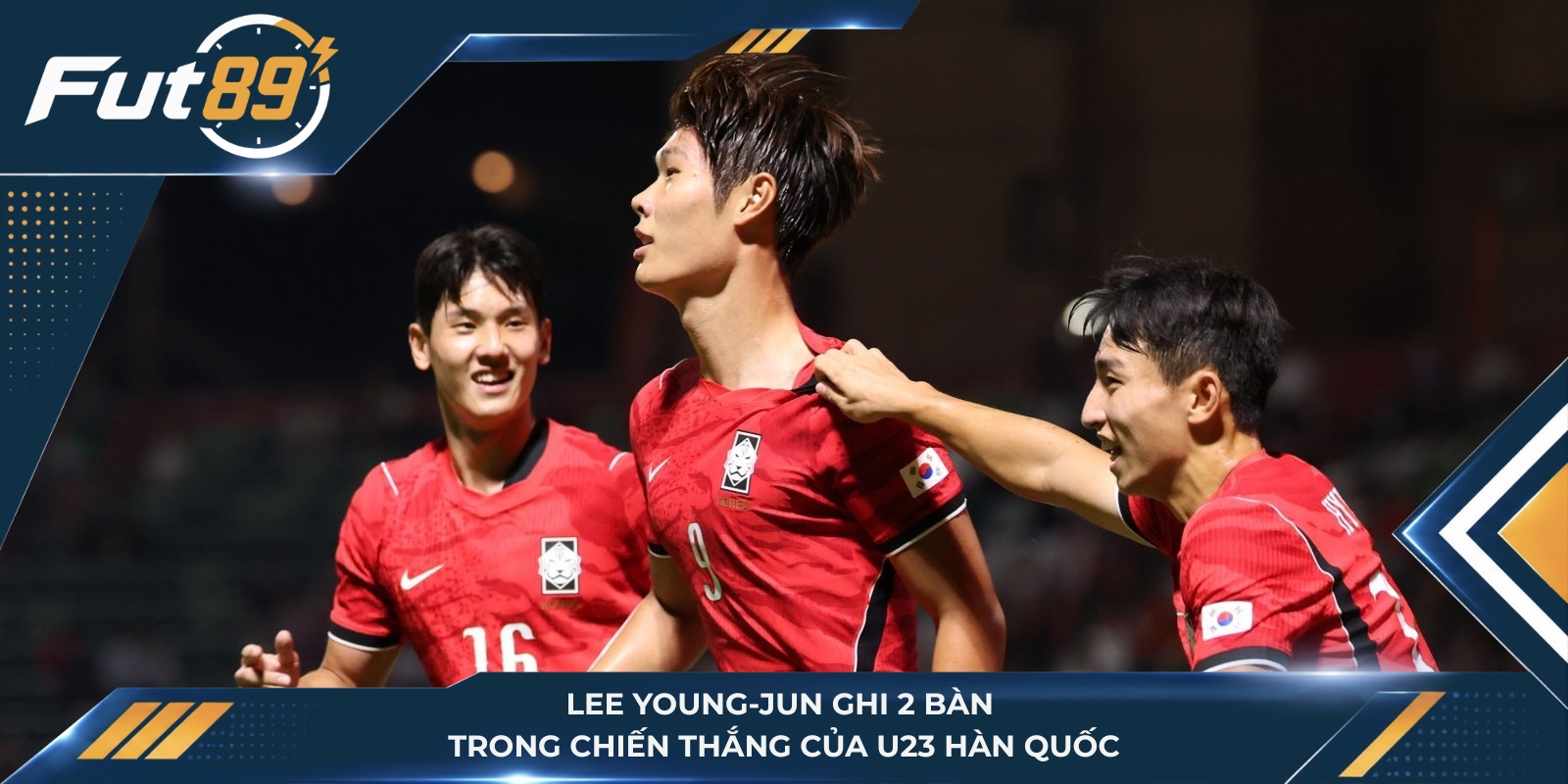 Lee Young-Jun ghi 2 bàn trong chiến thắng của U23 Hàn Quốc