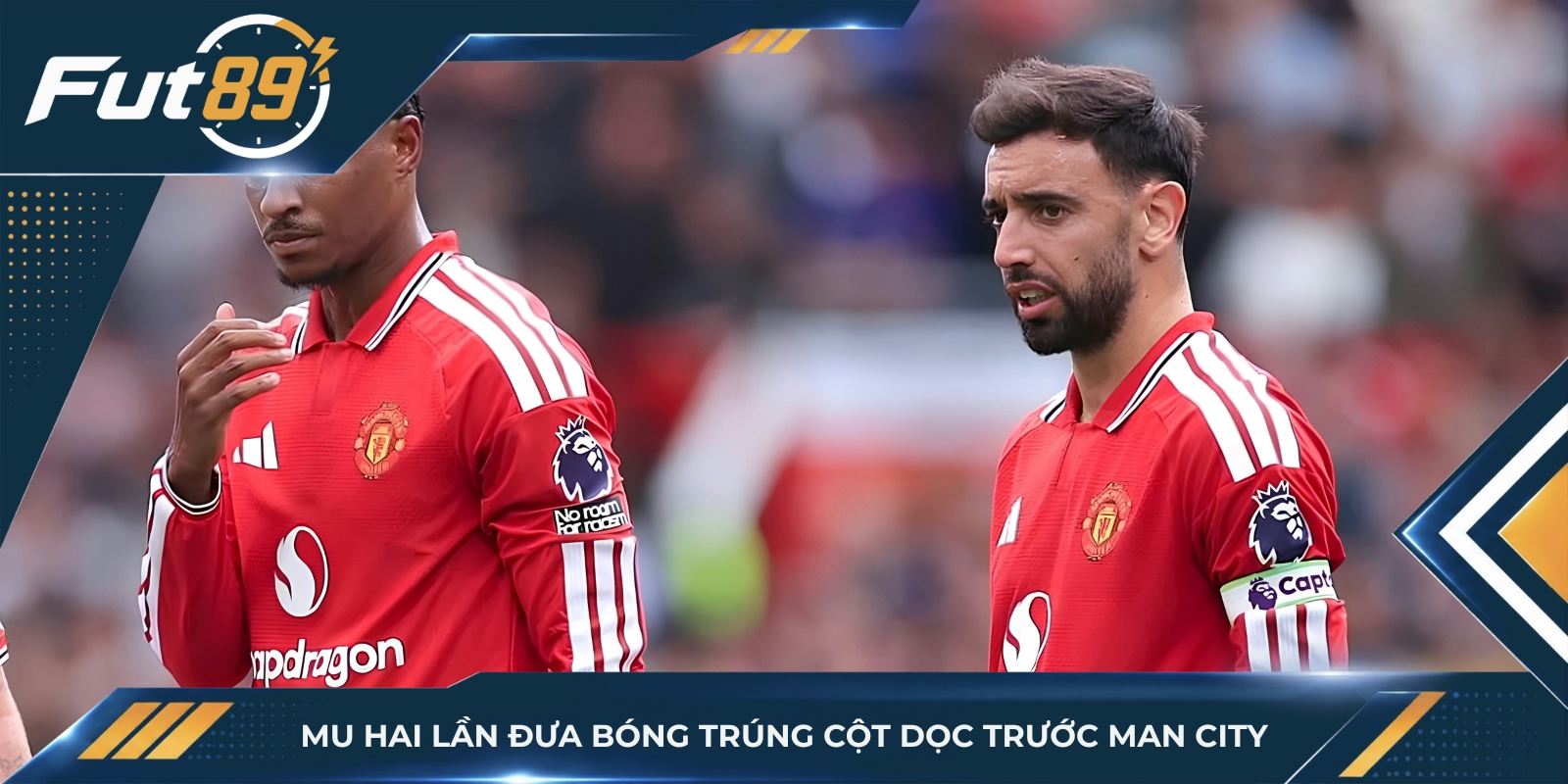 MU hai lần đưa bóng trúng cột dọc trước Man City