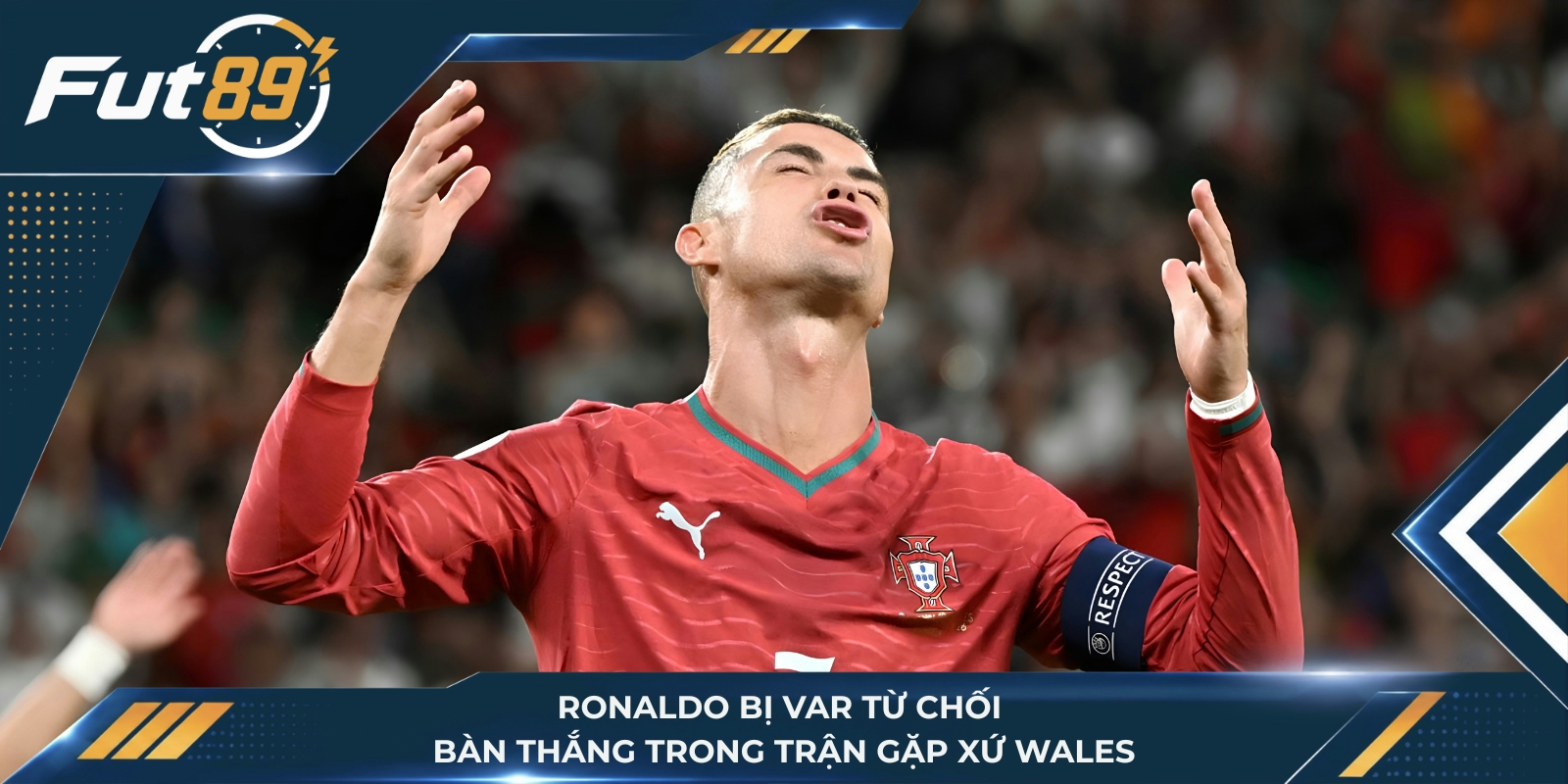 Ronaldo bị VAR từ chối bàn thắng trong trận gặp Xứ Wales