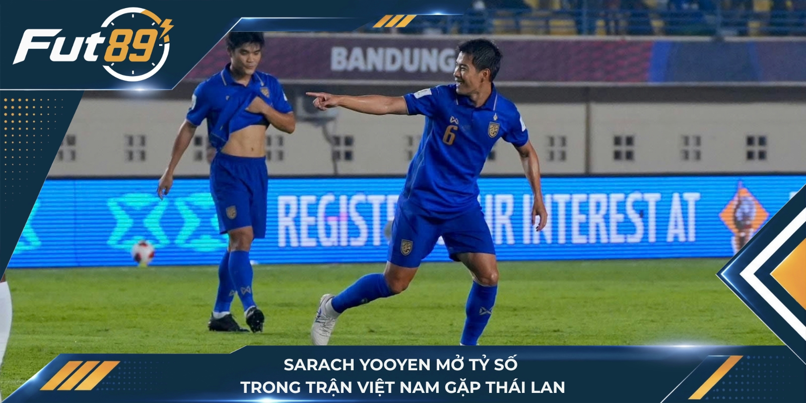 Sarach Yooyen mở tỷ số trong trận Việt Nam gặp Thái Lan