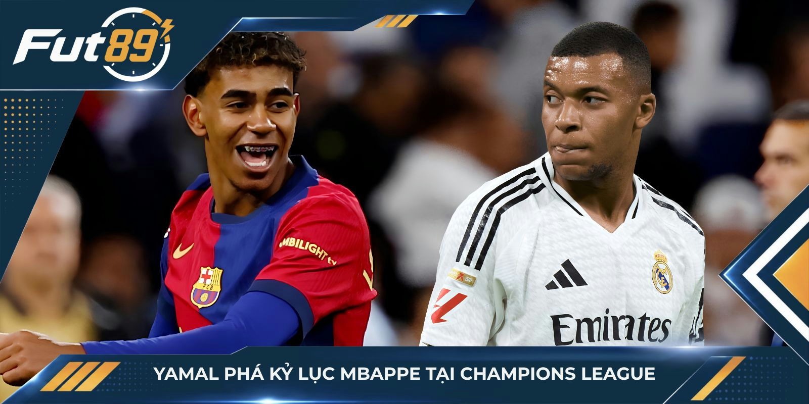 Yamal phá kỷ lục Mbappe tại Champions League
