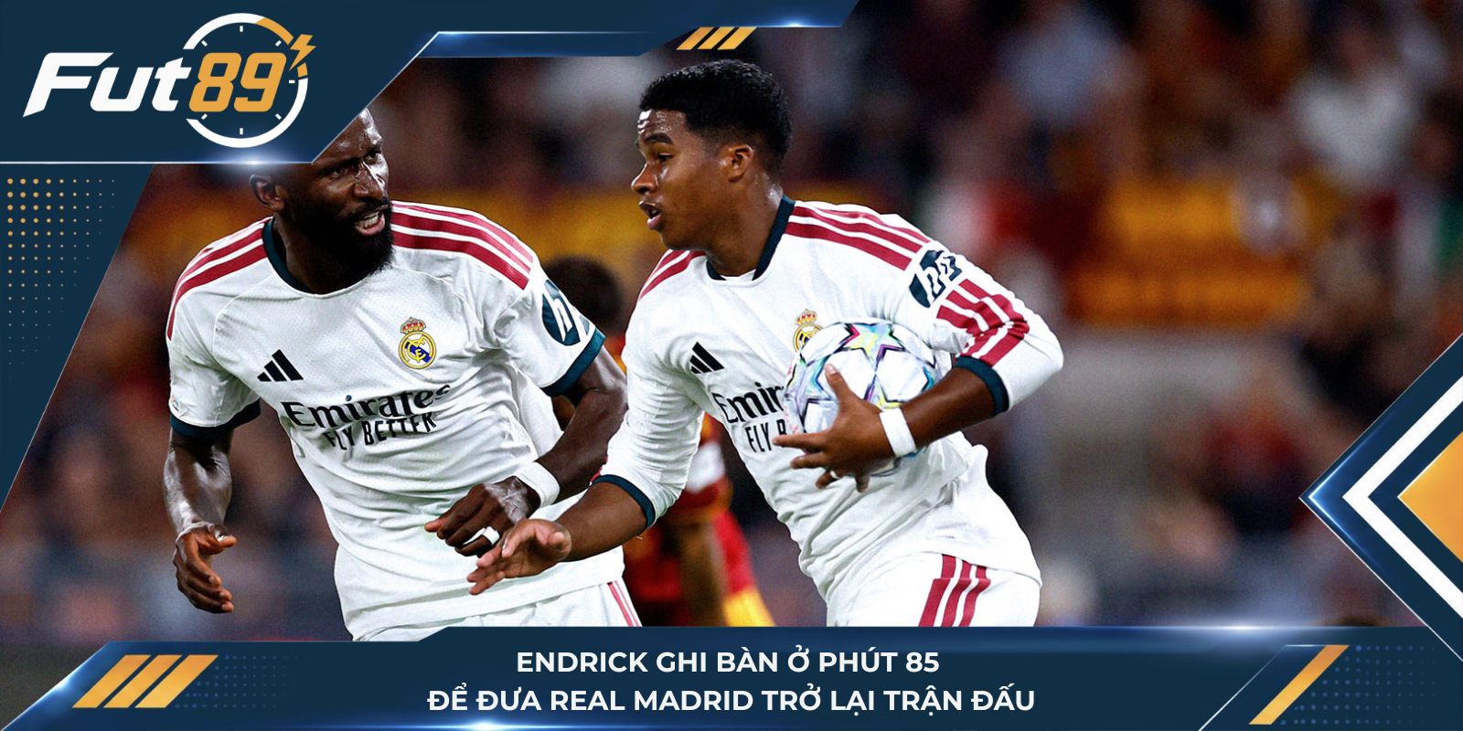 Endrick ghi bàn ở phút 85 để đưa Real Madrid trở lại trận đấu