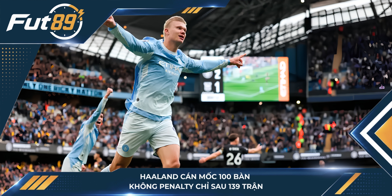 Haaland cán mốc 100 bàn không penalty chỉ sau 139 trận