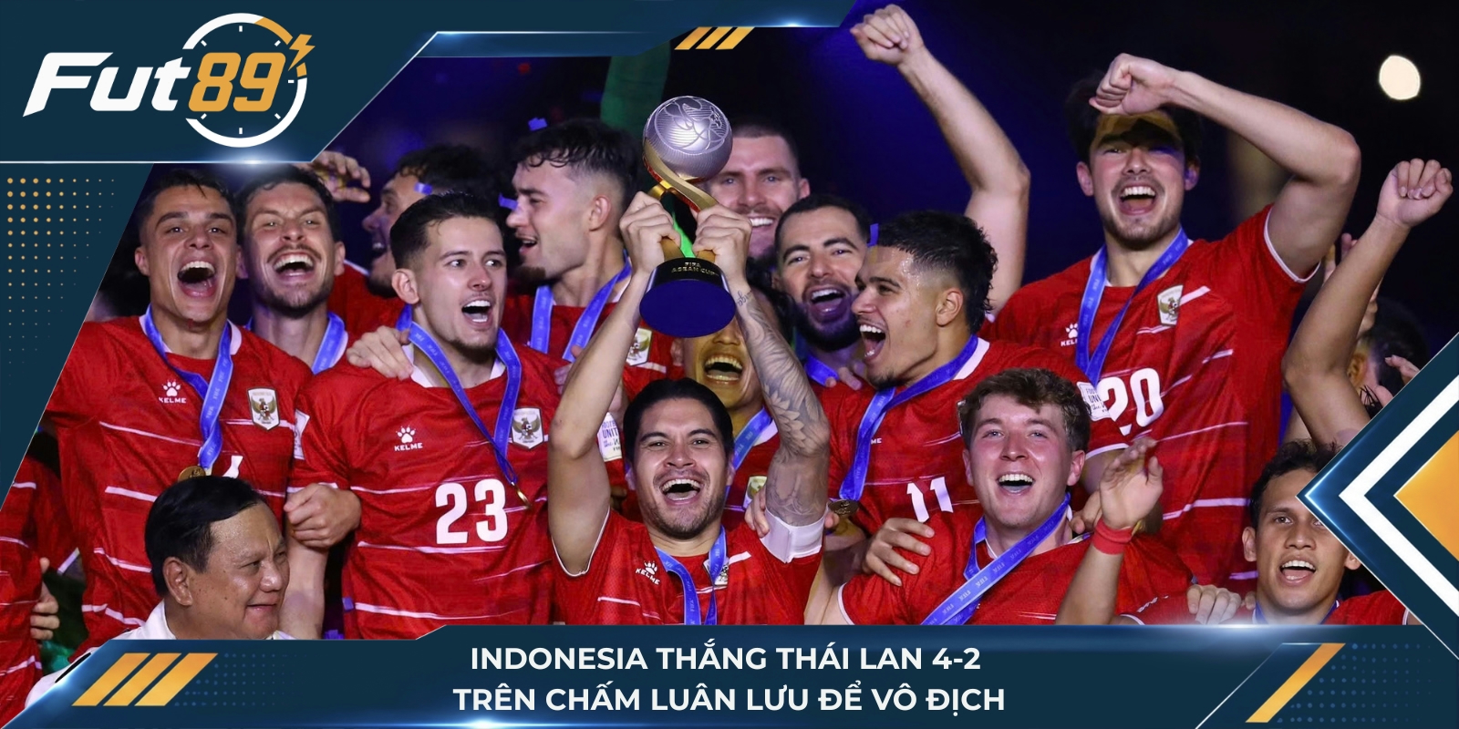 Indonesia thắng Thái Lan 4-2 trên chấm luân lưu để vô địch