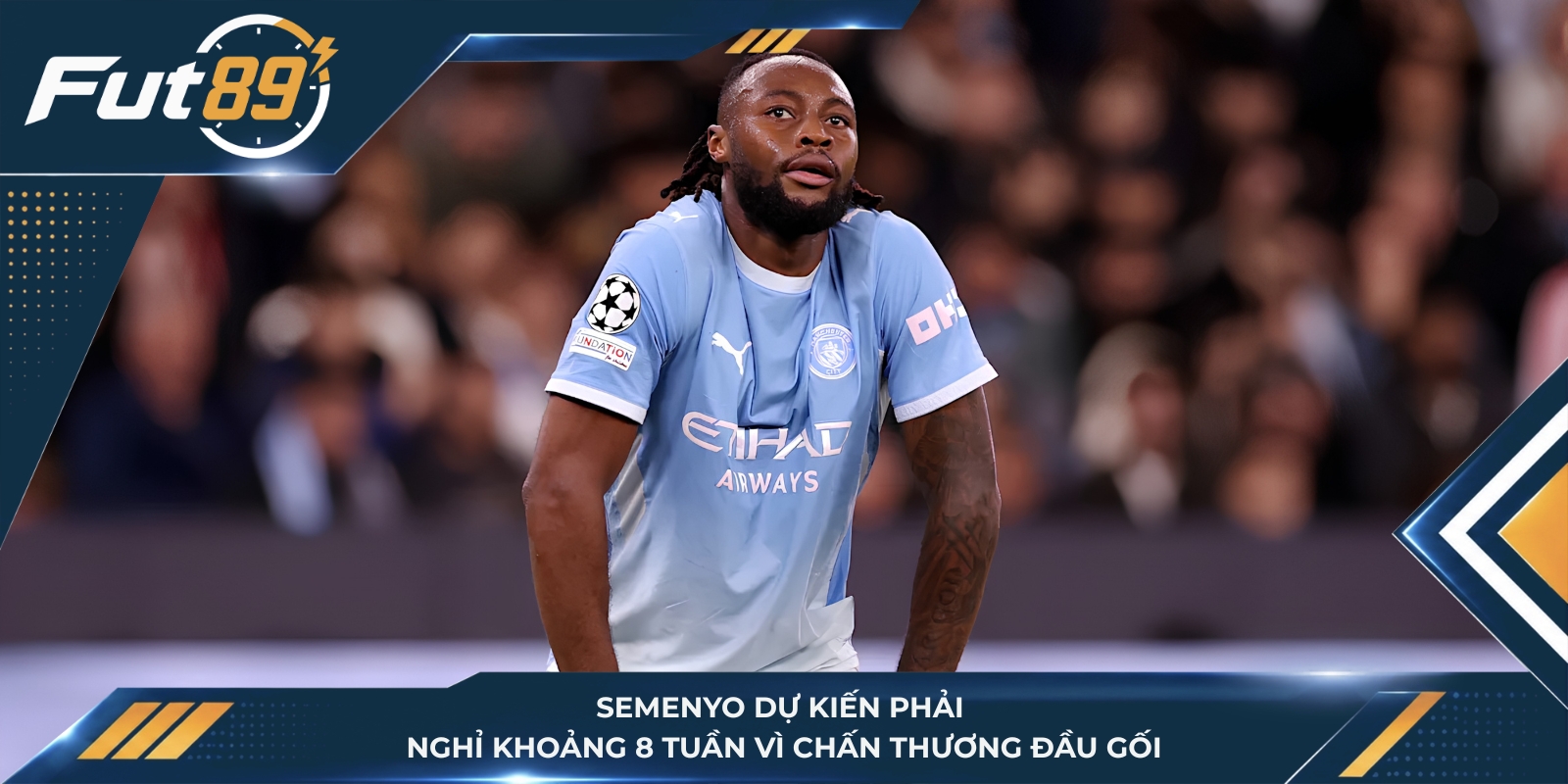 Semenyo dự kiến phải nghỉ khoảng 8 tuần vì chấn thương đầu gối