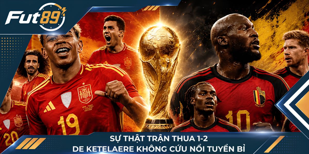 Sự Thật Trận Thua 1-2: De Ketelaere Không Cứu Nổi Tuyển Bỉ