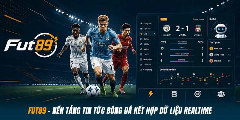 Fut89 - Nền tảng tin tức Bóng đá kết hợp dữ liệu Realtime