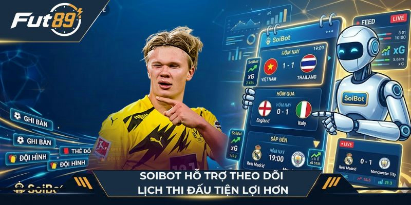 SoiBot hỗ trợ theo dõi lịch thi đấu tiện lợi hơn